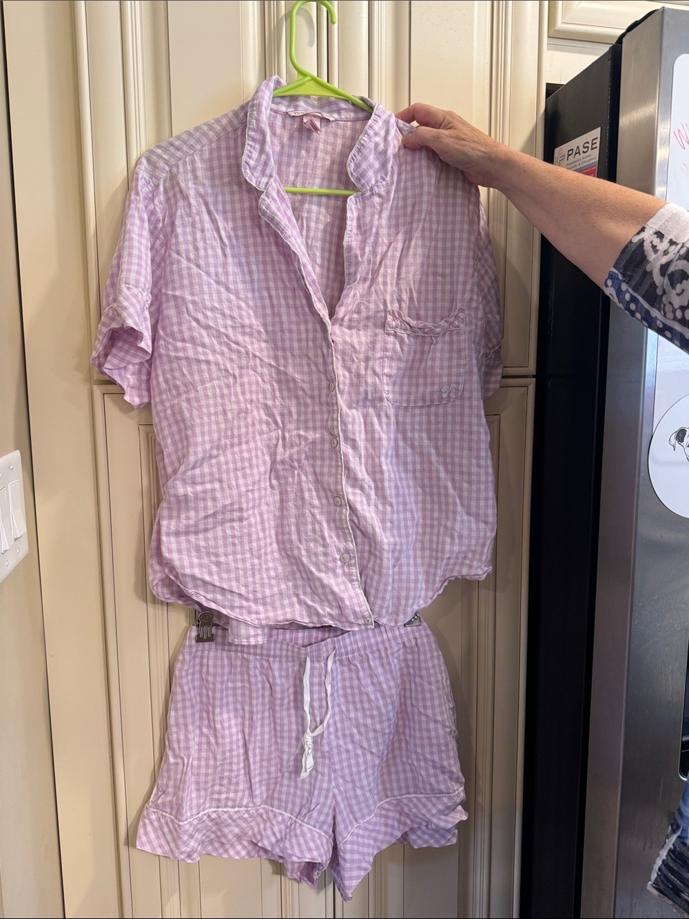 Victoria's Secret Lavender Gingham Short Pajama Set